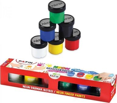 Fatih 50021 Yıkanabilir 25 ml 6'lı Çok Renkli Parmak Boyası