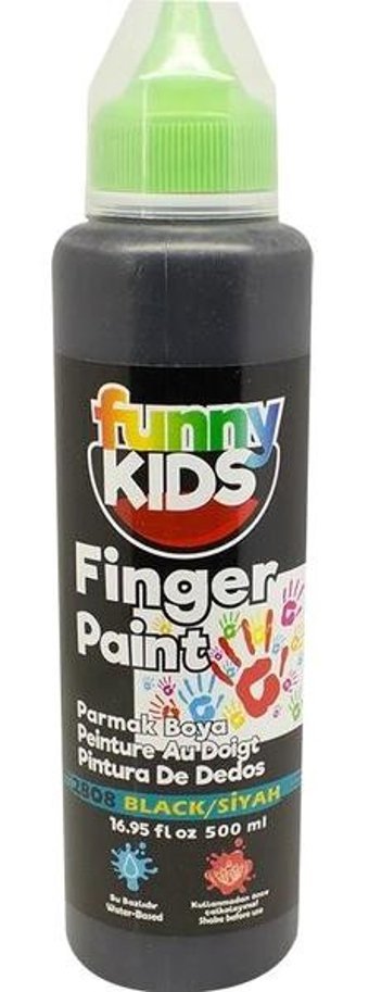 Funny Kids 2808 Yıkanabilir 500 ml Tekli Siyah Parmak Boyası