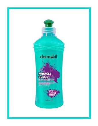 Dermokil Miracle Curls Shea Yağlı Silikonsuz Sülfatsız Bukle Belirginleştirici - Nemlendirici Tuzsuz Keratinli Boyalı Kıvırcık Saçlar İçin Durulanmayan Unisex Saç Kremi 300 ml