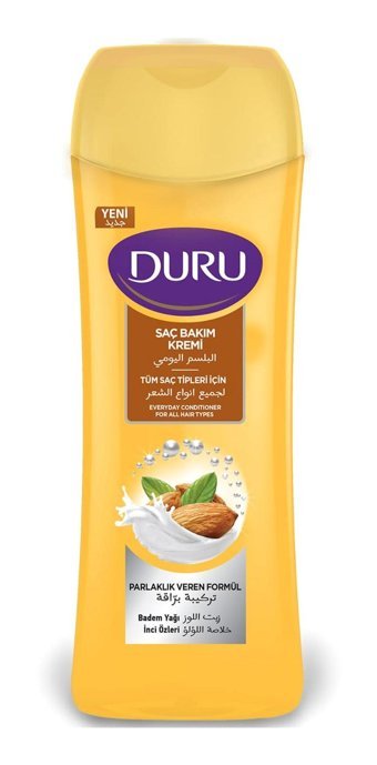 Duru Badem Yağı-İnci Özleri Onarıcı - Parlaklık Verme Tüm Saçlar İçin Unisex Saç Kremi 600 ml