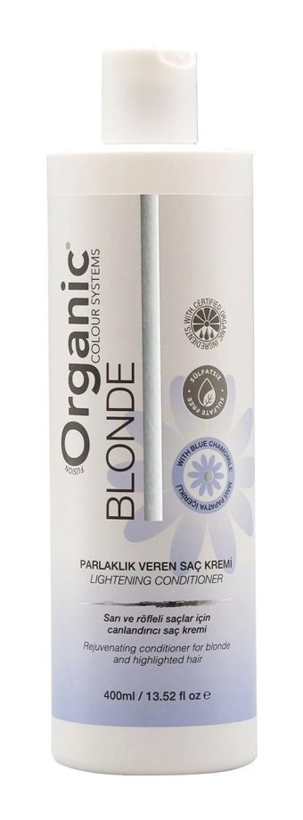 Organic Colour Systems Blonde Ayçiçek Özü-Buğday Proteini-Mavi Papatya Özü Sülfatsız Canlandırıcı - Parlaklık Verici Sarı-Röfleli Saçlar İçin Unisex Saç Kremi 400 ml