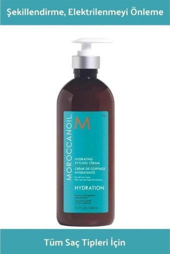 Moroccanoil Hydration Styling Argan Yağlı Elektriklenme Karşıtı Boyalı Tüm Saçlar İçin Durulanmayan Kadın Saç Kremi 500 ml