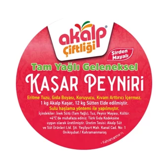 Akalp Tam Yağlı Kaşar Peyniri 500 gr