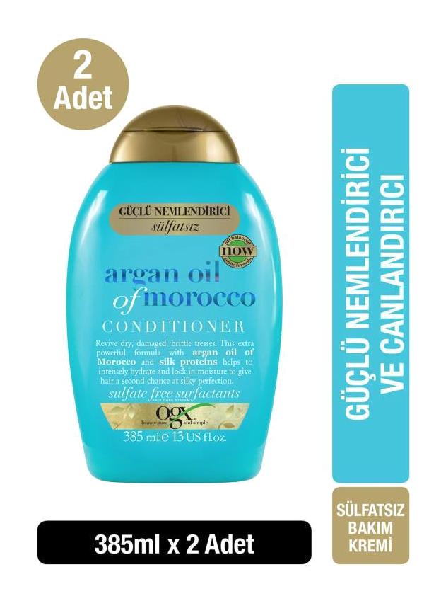 Ogx Argan Oil Of Morocco Argan Yağı Sülfatsız Nemlendirici Tüm Saçlar İçin Durulanmayan Unisex Saç Kremi 2 x 385 ml