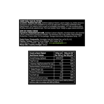 Gündoğdu Dil Dil İnek Peyniri 1 kg