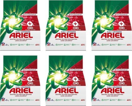 Ariel Oxi Beyazlar İçin 120 Yıkama Toz Deterjan 6x3 kg