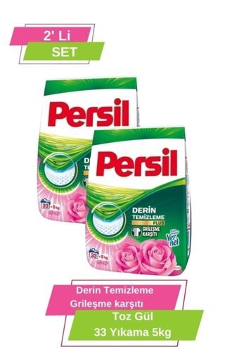 Persil Gülün Büyüsü Renkliler ve Beyazlar İçin 66 Yıkama Toz Deterjan 2x5 kg