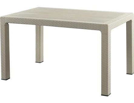 Almina Dikdörtgen Rattan 80x140 cm Kapuçino Bahçe Masası