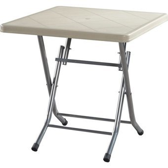 Almina Katlanabilir Kare Plastik 80x80 cm Kapuçino Bahçe Masası