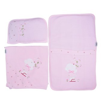 Gaye 1513 Yastıklı Silinebilir Yıkanabilir 65x40 cm 3'lü Alt Açma Minderi Pembe