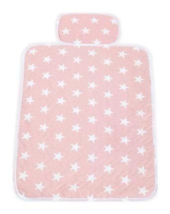 Moje MJ211 Yıldız Desenli Yastıklı Silinebilir Yıkanabilir Su Geçirmez 50x70 cm Alt Açma Minderi Pembe