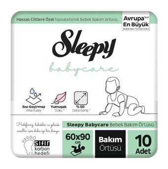Sleepy Babycare Alezli Tek Kullanımlık Silinebilir Su Geçirmez 60x90 cm 10'lu Alt Açma Örtüsü