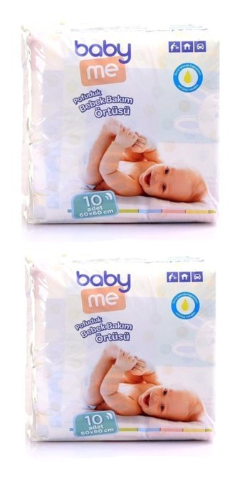Baby Me Pofuduk Alezli Tek Kullanımlık Su Geçirmez 60x60 cm 10'lu Alt Açma Örtüsü