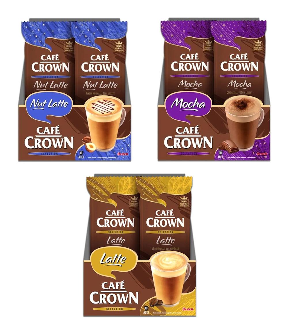 Cafe Crown 30 Adet Latte-Mocha-Nut Latte Hazır Kahve