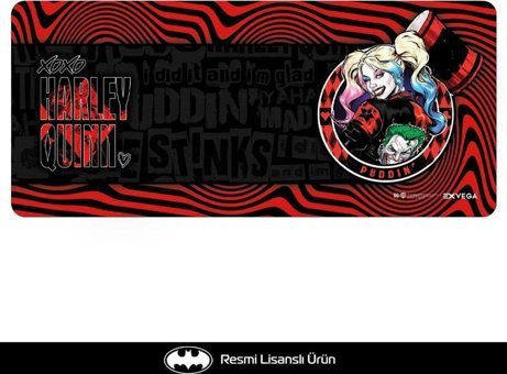 Exvega Harley Quinn 90x40 mm XXL Gaming Mousepad Siyah-Kırmızı