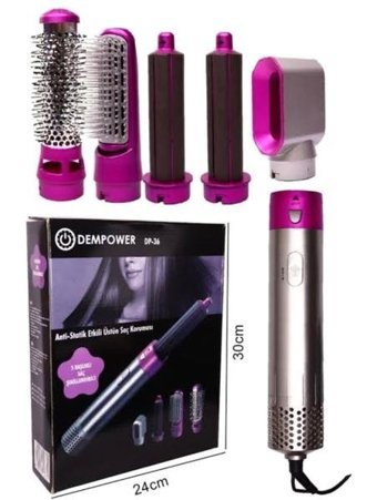 Dempower 5 Başlıklı Set 50 mm Bukle-Dalga-Düzleştirme Titanyum Saç Maşası