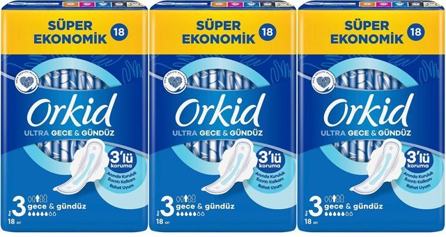 Orkid Ultra Normal 18'li Hijyenik Ped 3 Adet