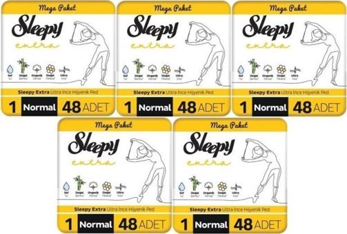 Sleepy Extra Organik Normal 48'li Hijyenik Ped 5 Adet