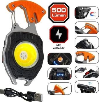 Rox 0230 Basmalı 500 Lümen LED Şarjlı Feneri