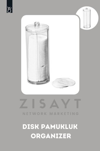 Zisayt Kapaklı Pamuk Organizeri Şeffaf