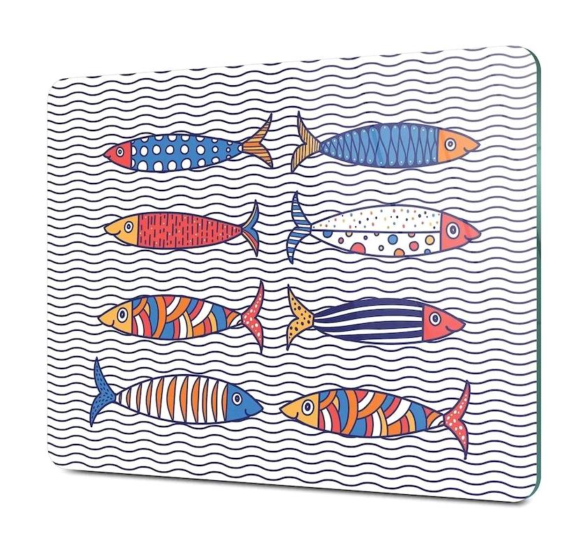 Decovetro Marine Sardini Waves 20x30 Cam Küçük Boy Çok Renkli Kesme Tahtası
