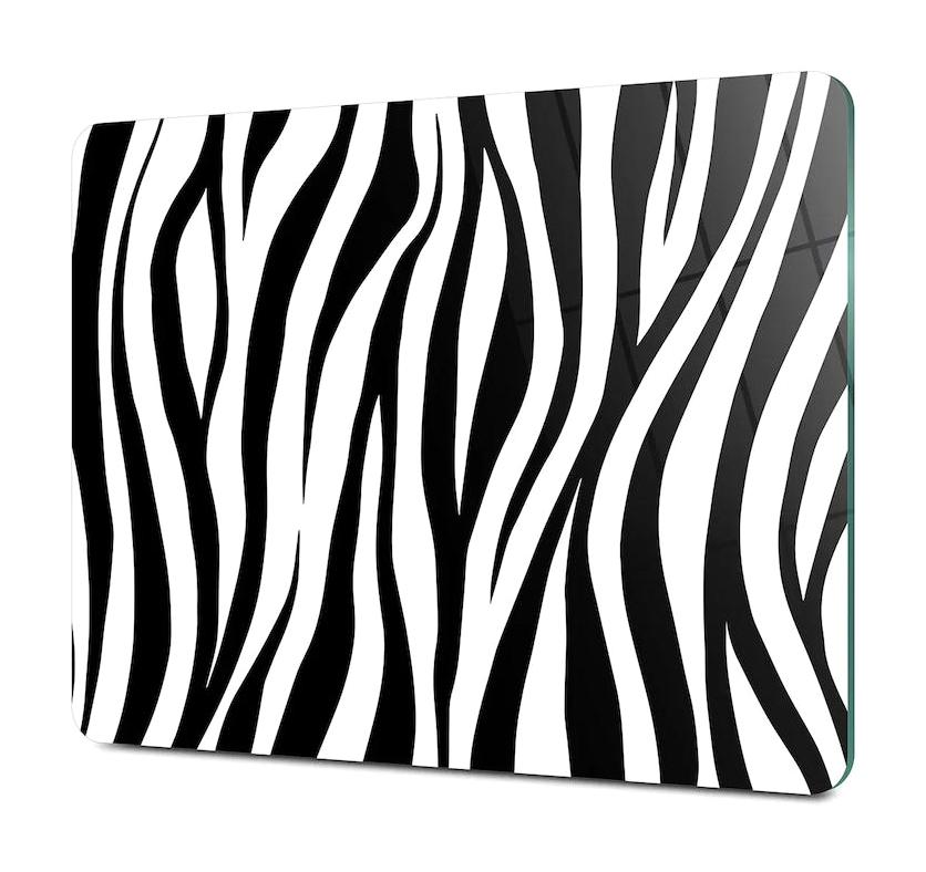 Decovetro Vintage Zebra Desenli 20x30 Cam Küçük Boy Çok Renkli Kesme Tahtası