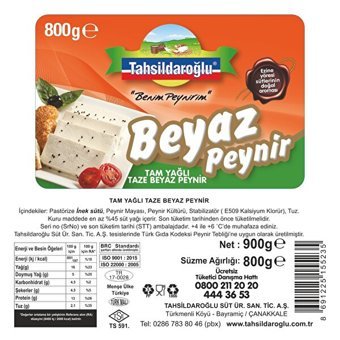 Tahsildaroğlu Tam Yağlı Beyaz İnek Peyniri 800 gr