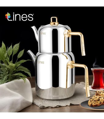 Lines Mercan Çelik Çaydanlık Gümüş