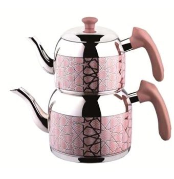 Özkent Vista Çelik Çaydanlık Pembe