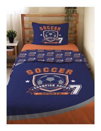 Evmila Çift Taraflı 160x220 cm Çarşaflı Futbol Tek Kişilik Nevresim Takımı Çok Renkli