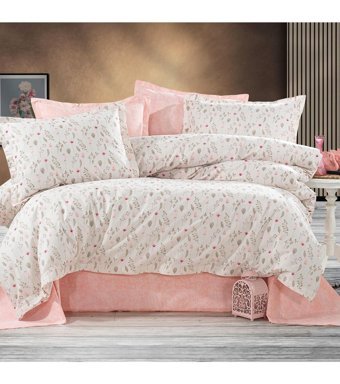 Alena Home Style 120x200 cm Lastikli Çarşaflı Çiçekli Tek Kişilik Nevresim Takımı Çok Renkli