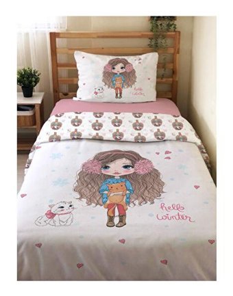 Evmila Çift Taraflı 160x220 cm Tek Kişilik Nevresim Takımı Çok Renkli