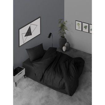 Cozy Home Simple 160x220 cm Lastikli Çarşaflı Düz Tek Kişilik Nevresim Takımı Siyah