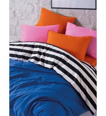 Cozy Home Popping Colors 160x220 cm Lastikli Çarşaflı Düz Tek Kişilik Nevresim Takımı Çok Renkli