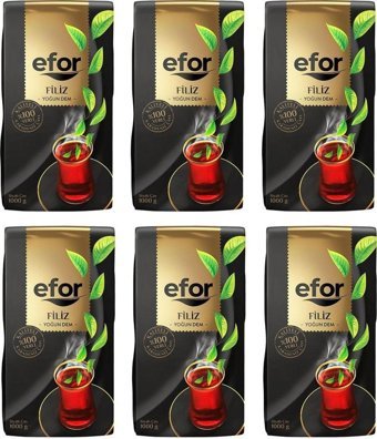 Efor Filiz Siyah Dökme Çay 1.000 Gr X 6 Adet