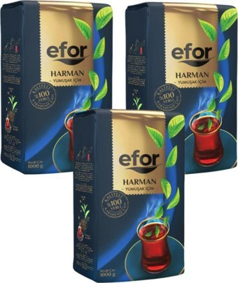 Efor Harman Çayı 1 Kg 3Lü Set - Dökme Siyah Çay Yumuşak Içim