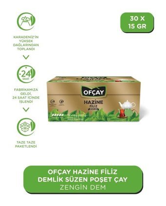 Ofçay Hazine Zengin Dem Siyah Süzen Demlik Poşet Çay 30 x 15 G