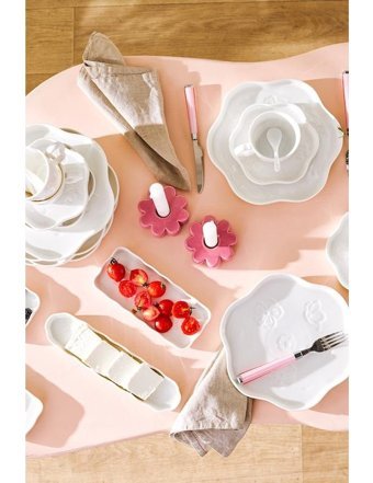 Emsan Florist 30 Parça 6 Kişilik Beyaz Porselen Kahvaltı Takımı