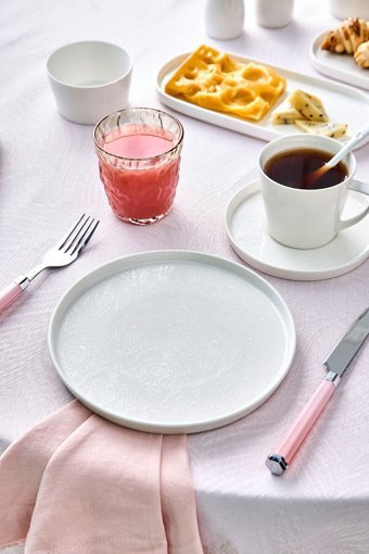 Karaca Forever Bone Salus 33 Parça 6 Kişilik Beyaz Porselen Kahvaltı Takımı