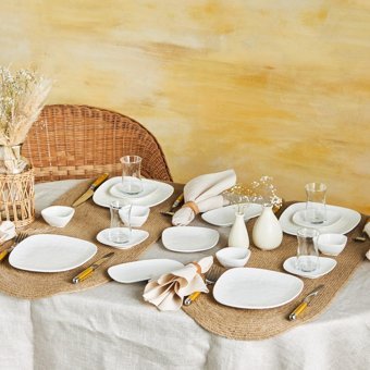 Karaca Cliff 26 Parça 6 Kişilik Beyaz Porselen Kahvaltı Takımı