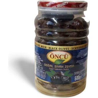 Öncü Tuzlu Salamura Siyah Zeytin Kavanoz 500 gr