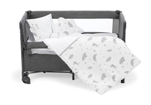 Sema Baby Moon Metal 15 kg Kapasiteli Taşınabilir Ara Katlı 70x135 cm Sallanan Anne Yanı Park Yatak Gri