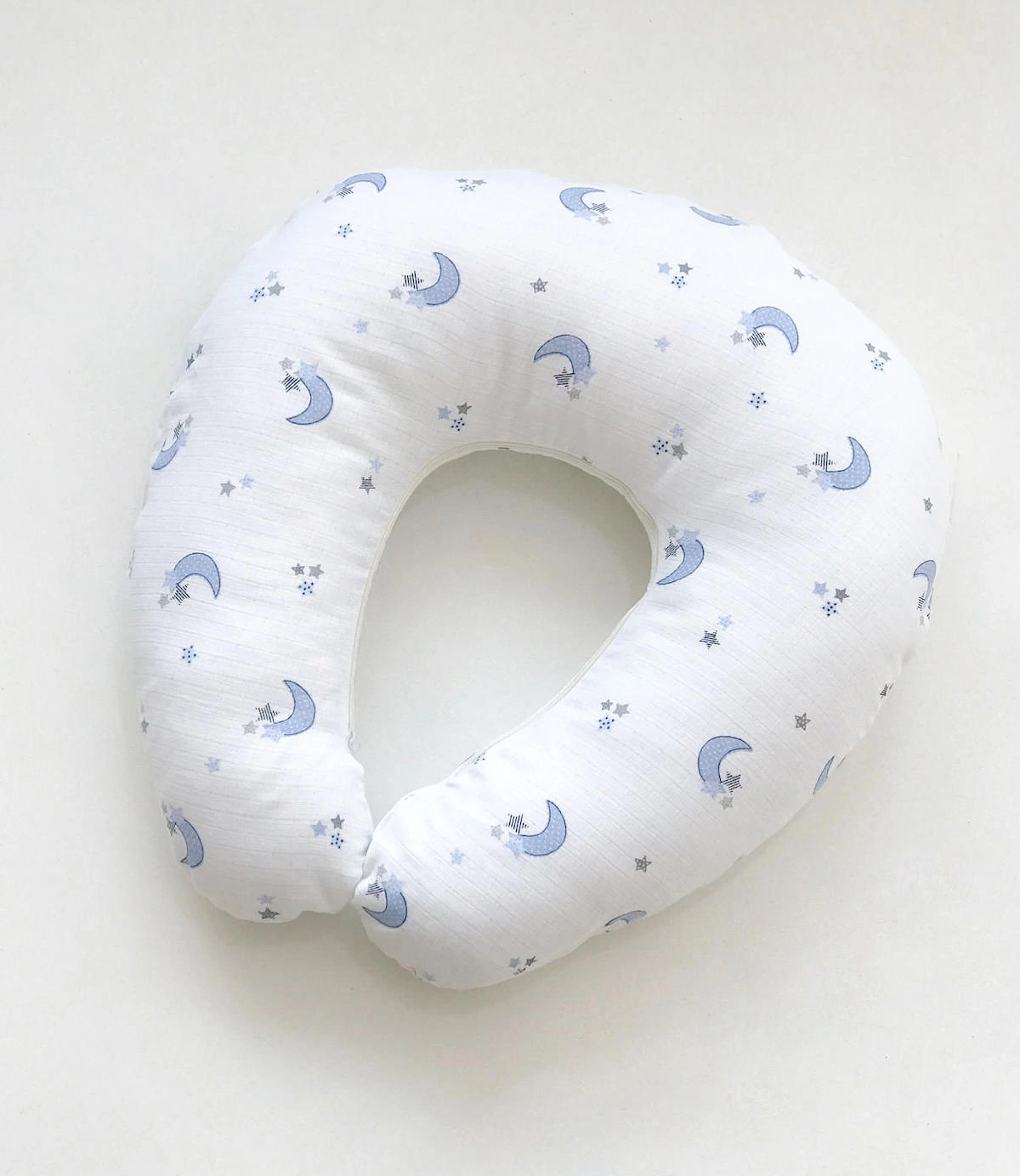 Grow With Muslin Elyaf Sırt Destekli Yıkanabilir Mavi Emzirme Yastığı