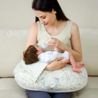 Varsthree Pamuklu Sırt Destekli Yıkanabilir Beyaz Emzirme Yastığı
