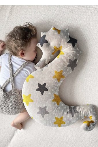Baby Troy Elyaf Yıkanabilir Gri Emzirme Yastığı