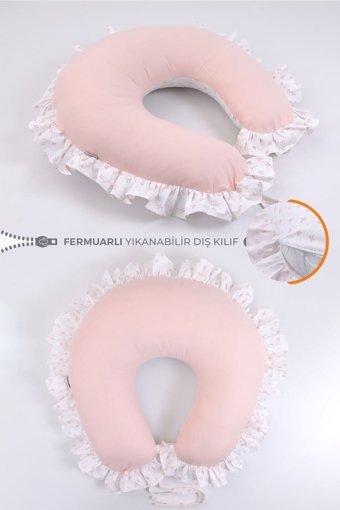 Umaybebek Fırfırlı Elyaf Sırt Destekli Yıkanabilir Pudra Emzirme Yastığı