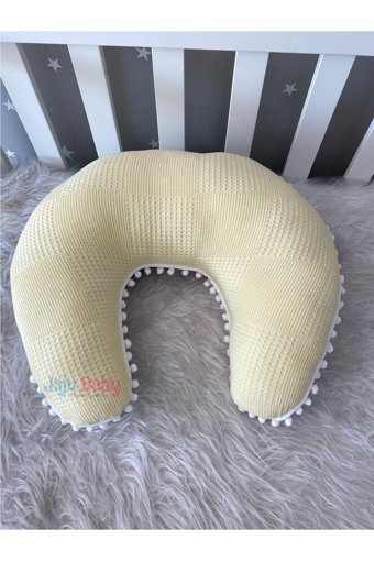 Jaju Baby Geyik Tasarım Elyaf Sırt Destekli Yıkanabilir Sarı Emzirme Yastığı
