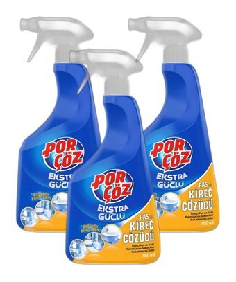 Porçöz Ekstra Güçlü Sprey Banyo Temizleyici 3 x 750 ml