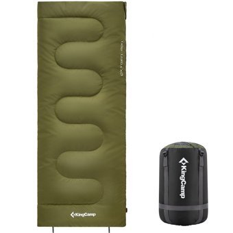 Kingcamp Oxygen 200 -17 Derece Polyester 3 Mevsim Kamp Tek Kişilik Yetişkin Uyku Tulumu Haki