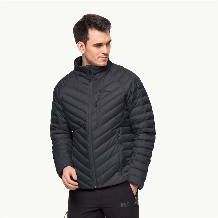 Jack Wolfskin Passamani Down Softshell Gore Tex Su Geçirmez Fermuarlı Kaz Tüyü Erkek 1207151 Outdoor Mont Siyah